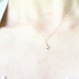 18K Diamondsアンティーク風Cloverペンダントネックレスの画像