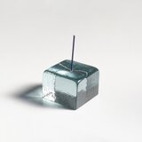 リサイクルガラスのお香立て　角　舛花色