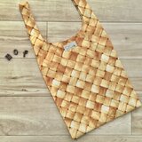 カゴバッグ柄の小さめエコバッグ