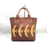 トート　茶　鳥