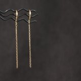 K18・2連チェーンのロングピアス