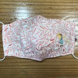 アゴまで隠れる夏用立体マスク　☆手刺繍入り　野の花と小人たち☆サッカー生地　フィルターポケットあり　野の花と小人たち