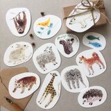 いろいろ動物メッセージカード タグ ブックマーク 12枚の画像