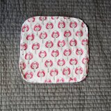 ハンドブロックプリント　タオルハンカチmini　ピンクの画像