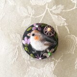 ユキホオジロのブローチ