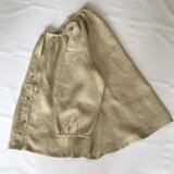 J様オーダー品　　リネン　パイピングギャザーブラウスL  ベージュ