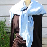 ダブルガーゼの藍染めストール