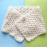 マフラー手編み　日本製毛糸　レース風