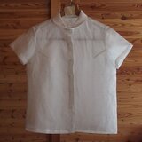 リネン丸襟半そでブラウス（N様オーダー品）