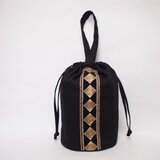 *再販＊《Special》 リネン×スパンコール　2WAY　ポーチ　ダイヤ柄