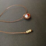 オイスターカッパーターコイズの一粒ネックレス