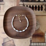 天然石のコードブレスレット ■ God's Rice ■ 14KGF マザーオブパール