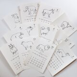 一筆書きの動物カレンダー2021の画像