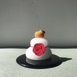 ガラスの鏡餅（白）