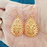 フィリグリーのドロップピアス~Balinese tradisional style（ヴェルメイユ）