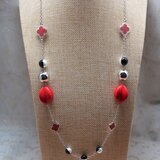 日本製アンティークビーズ他＊ロングネックレス