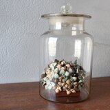 【鹿革の花かざり】ガラスボトルのアジサイ