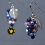 銀925 マドモアゼル シャネルの肖像。ある画家の名画からのインスピレーション編、葡萄ピアス、樹脂ピアス又はイヤリングに変更可