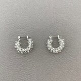 ガラスビーズのフープピアス（クリア）