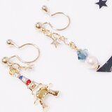 星とエッフェル塔のノンホールピアス