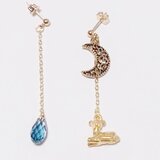 月夜と鹿のピアス