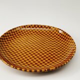 練り込み丸皿　checkered