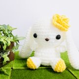 ロップイヤーうさぎ（垂れ耳ホワイト）☆あみぐるみ☆動物シリーズ