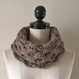 ウォッシャブルウール100%ハニカムスヌード/BROWN