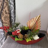 Wabiレクタ・レッド。お正月アレンジ【プリザ＋造花】