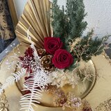 ヒムロスギとゴールドプレートのツリー【プリザ＋ドライ】