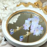 桜ピアス/イヤリング♥青染め桜 -キミだけに咲いている-