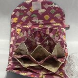 ウール着物地と木綿和柄　15ポケットじゃばらファスナーポケット　カードケース