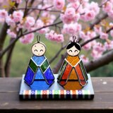 手のり雛 「おひなさま」 ステンドグラス 置物