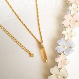スワロフスキー　シャンパンゴールドカラーのスティック　シンプルネックレス 　No.001-00025