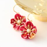 ピアス/イヤリング 雅 濃紅