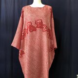 【総絞り 】着物リメイクドロップポケットワンピース コクーンシルエット　着物リメイクワンピース　の画像