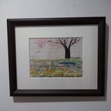 額｢桜の頃｣スケッチ刺繍の画像