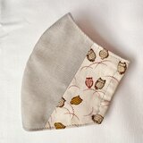 生地にこだわり！フクロウのマスク★抗菌消臭&花粉がつきにくい★フィルターポケット付き