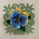 かごバックに合う刺繍フラワーチャーム：パンジーの画像