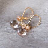 アメトリンサンストーンレバーバックピアス K14GF