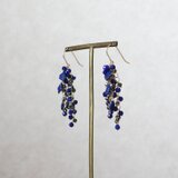 No. 833 ラピスラズリとパイライトのピアス（long）の画像