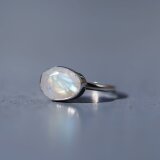 ムーンストーン・大粒・一粒・天然石・誕生石・シルバーリング