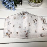 小中学生向けマスク（花柄　生成）（ワイヤー入り）の画像