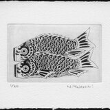 鯉のぼり・2021/銅版画 (作品のみ）の画像