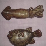 魚の箸置き　イカ・フグの画像