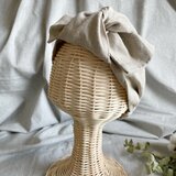 送料無料　リネンのリボンヘアバンド／ナチュラルベージュ