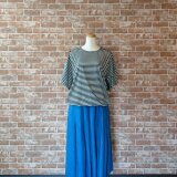 袖スリット　変形ドルマンスリーブ　ニットボーダーＴシャツ