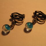 ランプワークイヤリング　blue