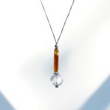 ナガクリスタル・サードニクス・縞瑪瑙・紐・ネックレス