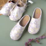 fuga藤色　Mサイズ　ルームシューズ ／　丈夫で長持ち滑らない、オールシーズンOK洗えるスリッパ